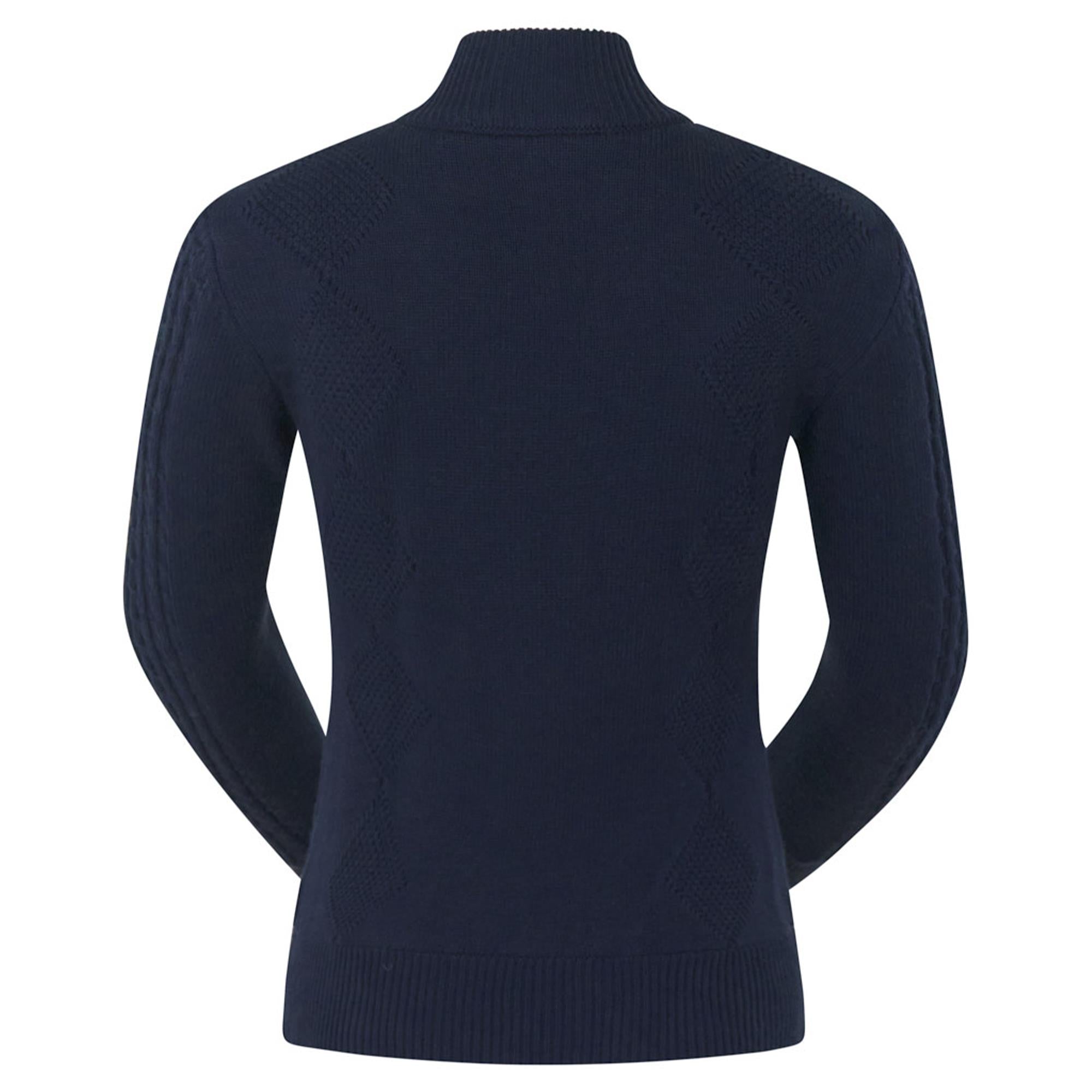 Pure Golf Sorrell Cable Knit Lined Ladies Golf Jumper Navy